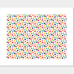 Bright Confetti Squares Pattern Posters and Art